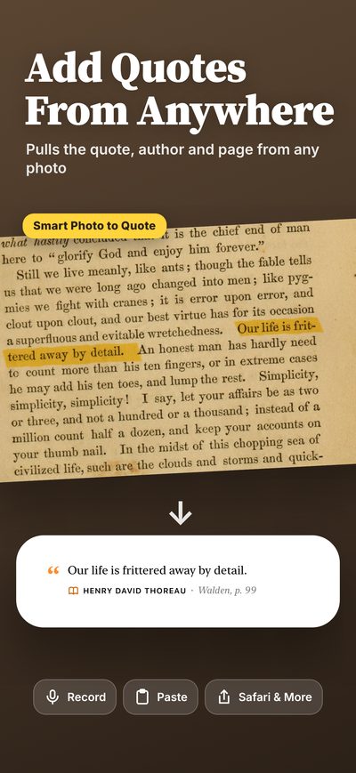Add Quotes From Anywhere: Smart Photo to Quote